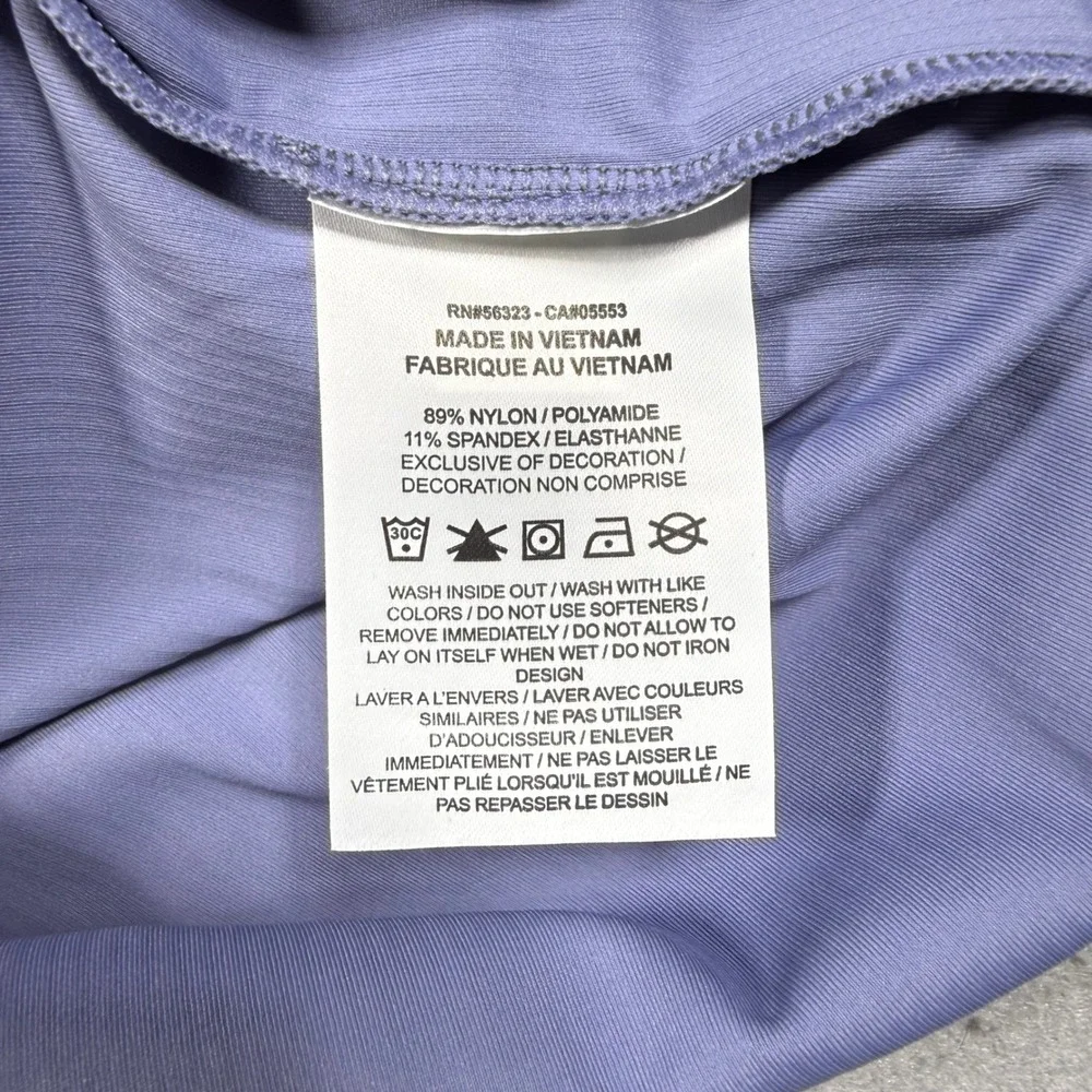 Nike Dri-FIT Womens Long Sleeve Cropped Athletic Training Top Purple Size Small